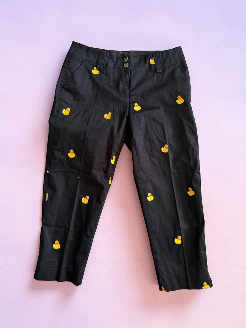 LOUDMOUTH Rubber Duck Embroidered Active Capri Golf Pants Size US 2